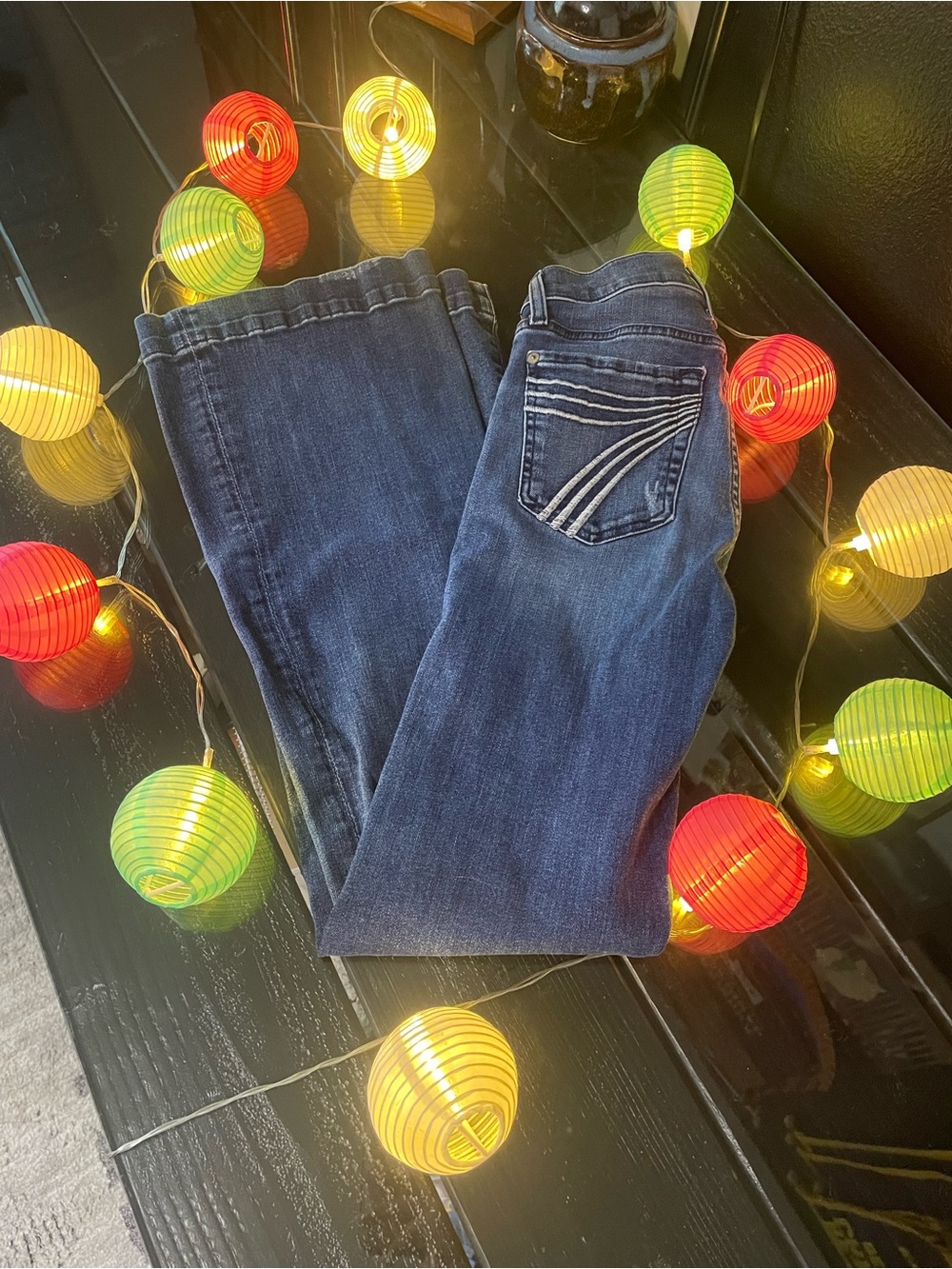 7 For All Mankind Dark Blue Boot-Cut Jeans